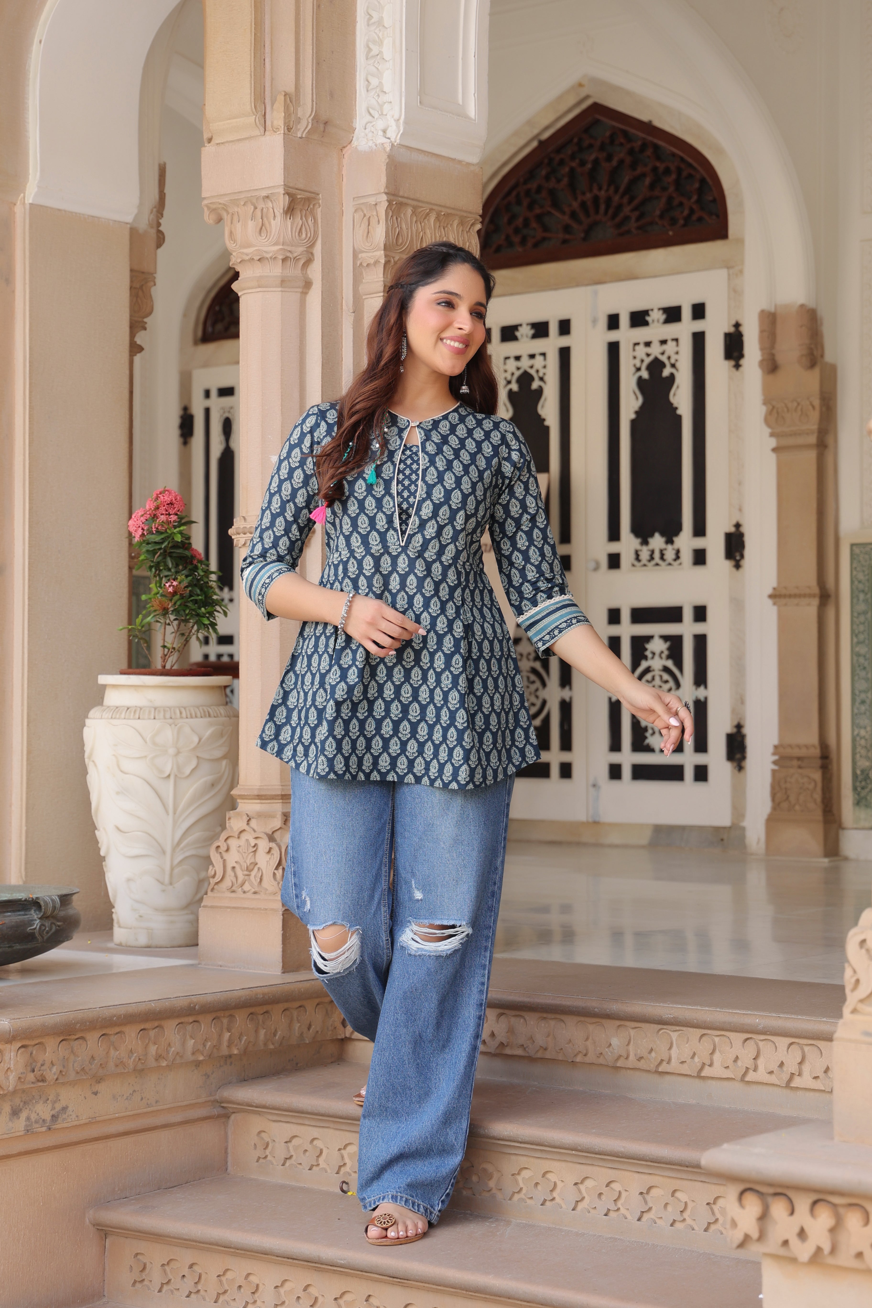 Women Printed Cotton Top