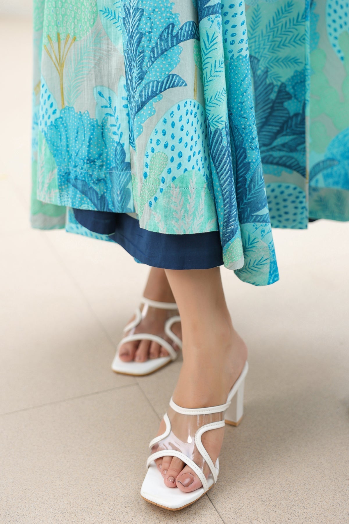 Printed Fit and Flared Ethnic Dresses