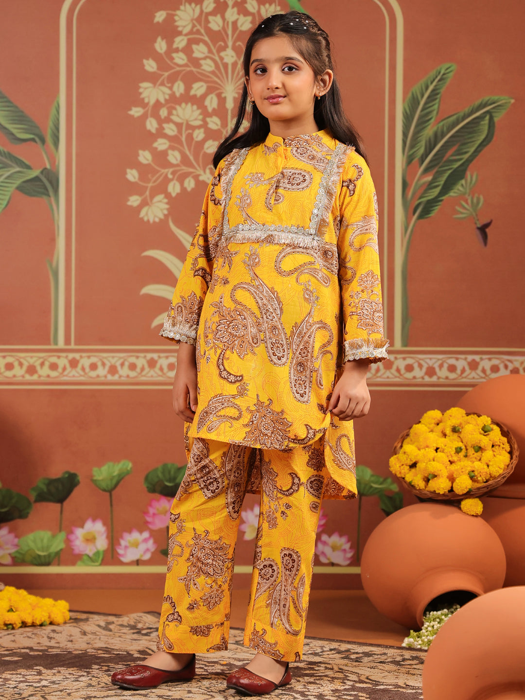 Girls Ethnic Motifs Printed Cord Set