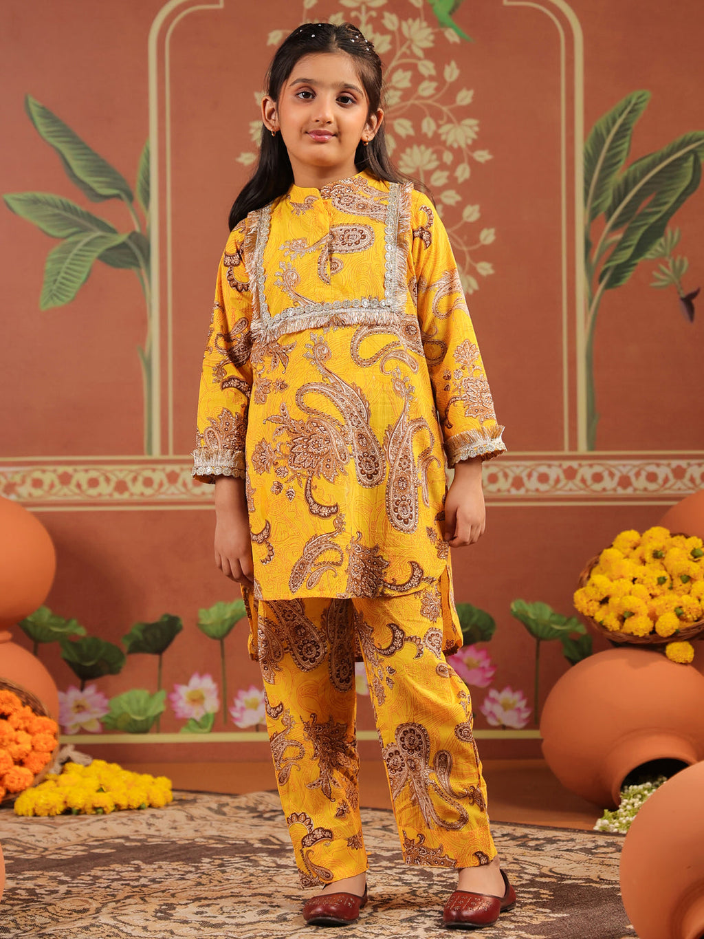 Girls Ethnic Motifs Printed Cord Set