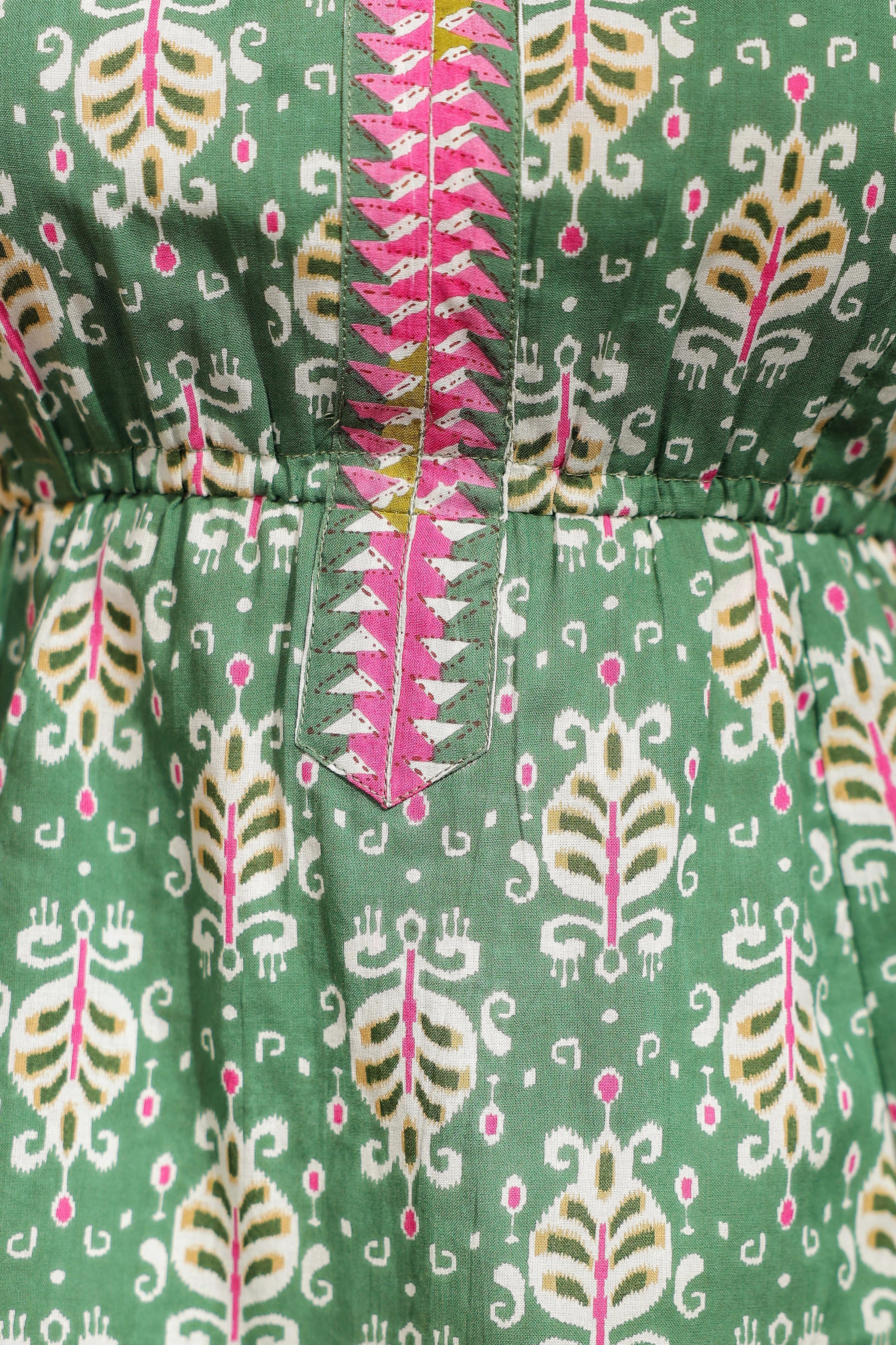 Ethnic Motifs Printed Shoulder Straps Pure Cotton Crop Top