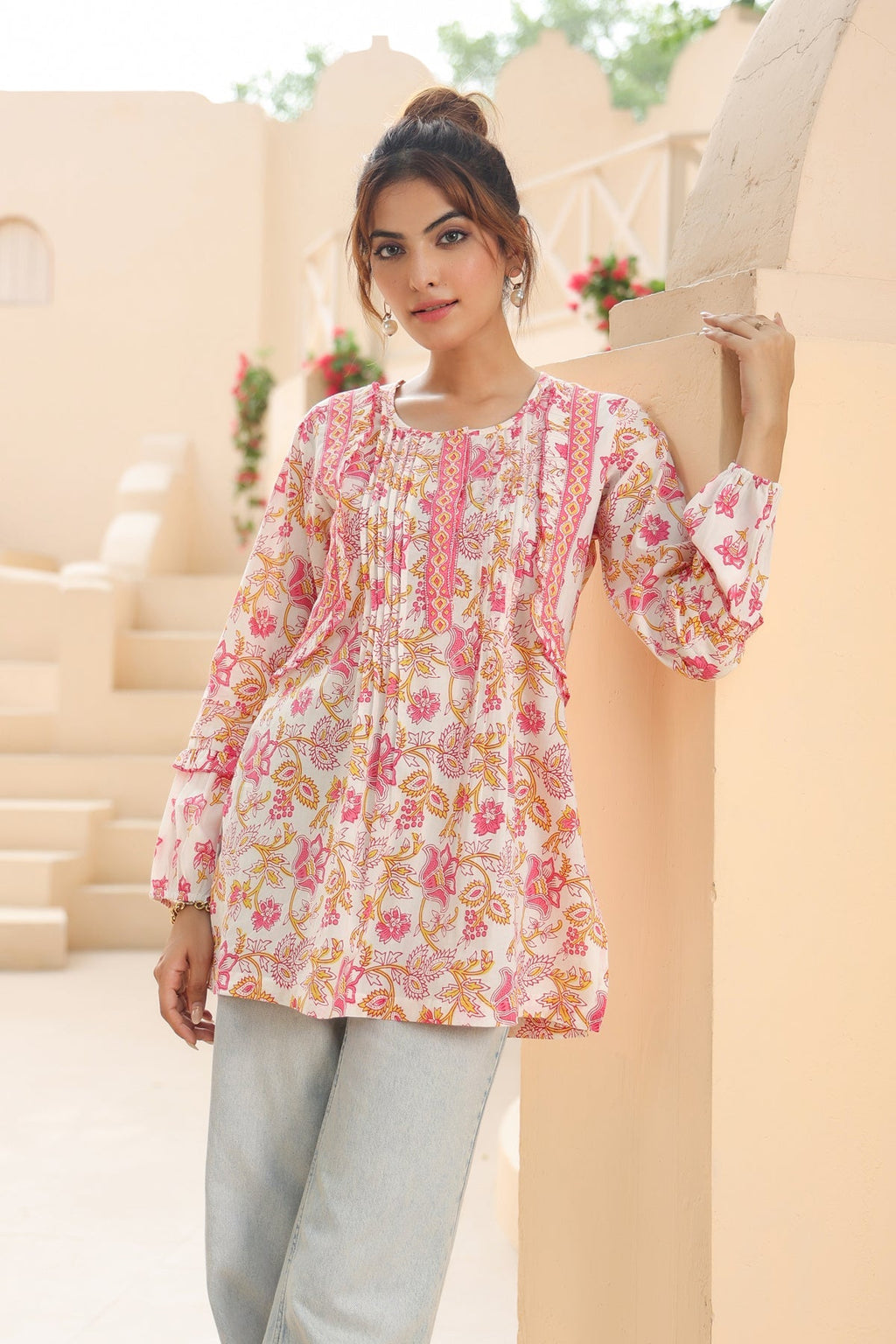 Floral Print Cotton Top