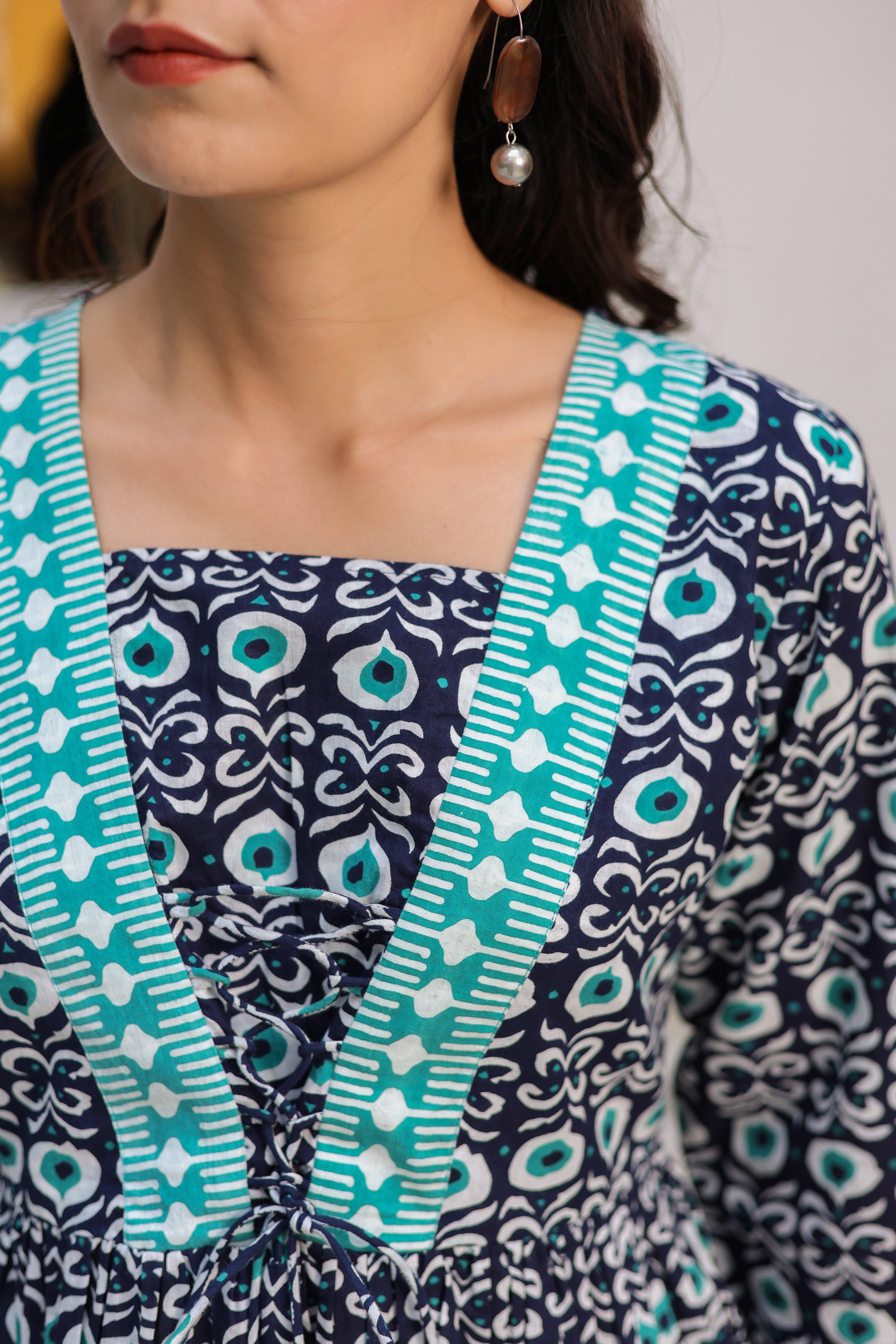 Women Printed Pure Cotton Peplum Top