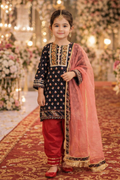 Girls Ethnic Motifs Printed Regular Gotta Patti Pure Cotton Kurta with Salwar & With Dupatta